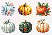 Faux Embroidery Fall Pumpkin Clipart, an Illustration by Dream Creation (Thumbnail 5 of 7)