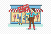 Mega Sale Discount Store, a Seasonal Illustration by Partikusi Design (Thumbnail 3 of 3)