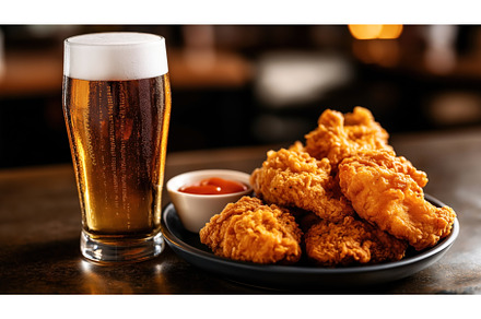 Glass of cold beer with frothy head, a Food & Drink Photo by Sergey Kotenev