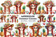 Watercolor Summer Gnome Clipart, an Illustration by CraftArtStudio (Thumbnail 1 of 6)