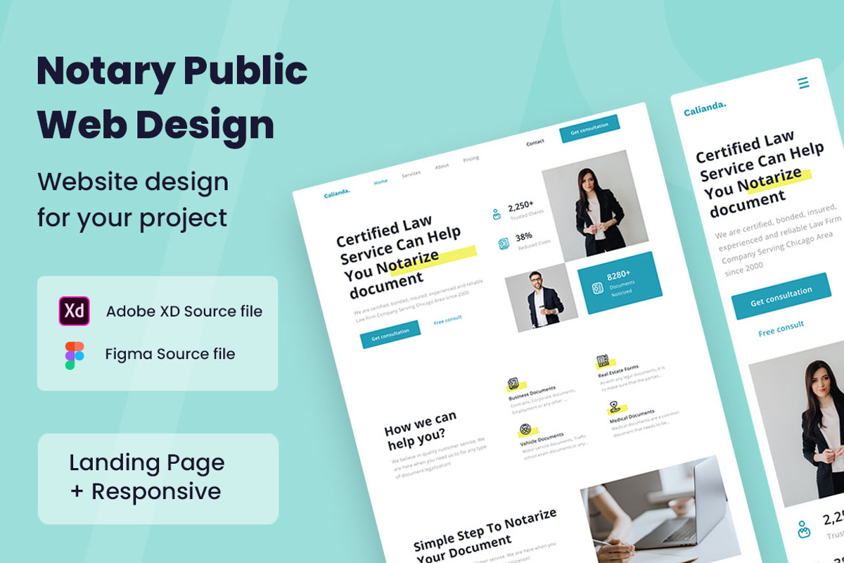 Notary Public Web Design, a Wireframe Template by INSPR STD (Photo 1 of 5)
