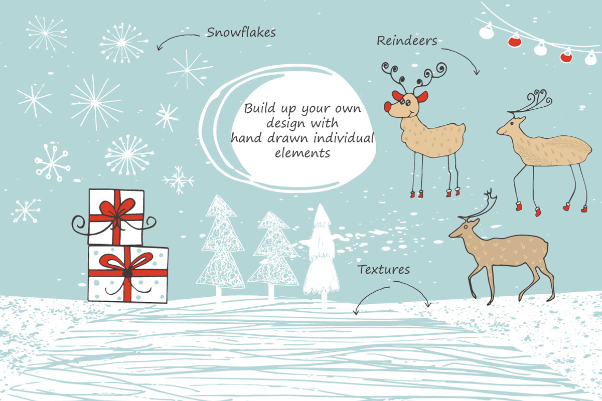 Merry Christmas - holiday kit, a Decorative Illustration by UTM Studio (Photo 3 of 13)