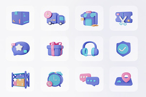 Commercially -E-Commerce 3D Icon Set