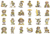 Whimsical Summer Grandpa Clipart, a Seasonal Illustration by designcity5 (Thumbnail 2 of 5)