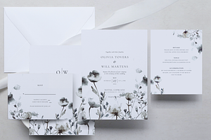 Rustic Wildflower Wedding Invitation