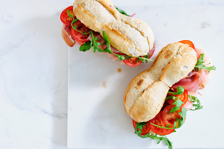 Delicious sandwich with cheese and ham, a Food & Drink Photo by Asya Nurullina