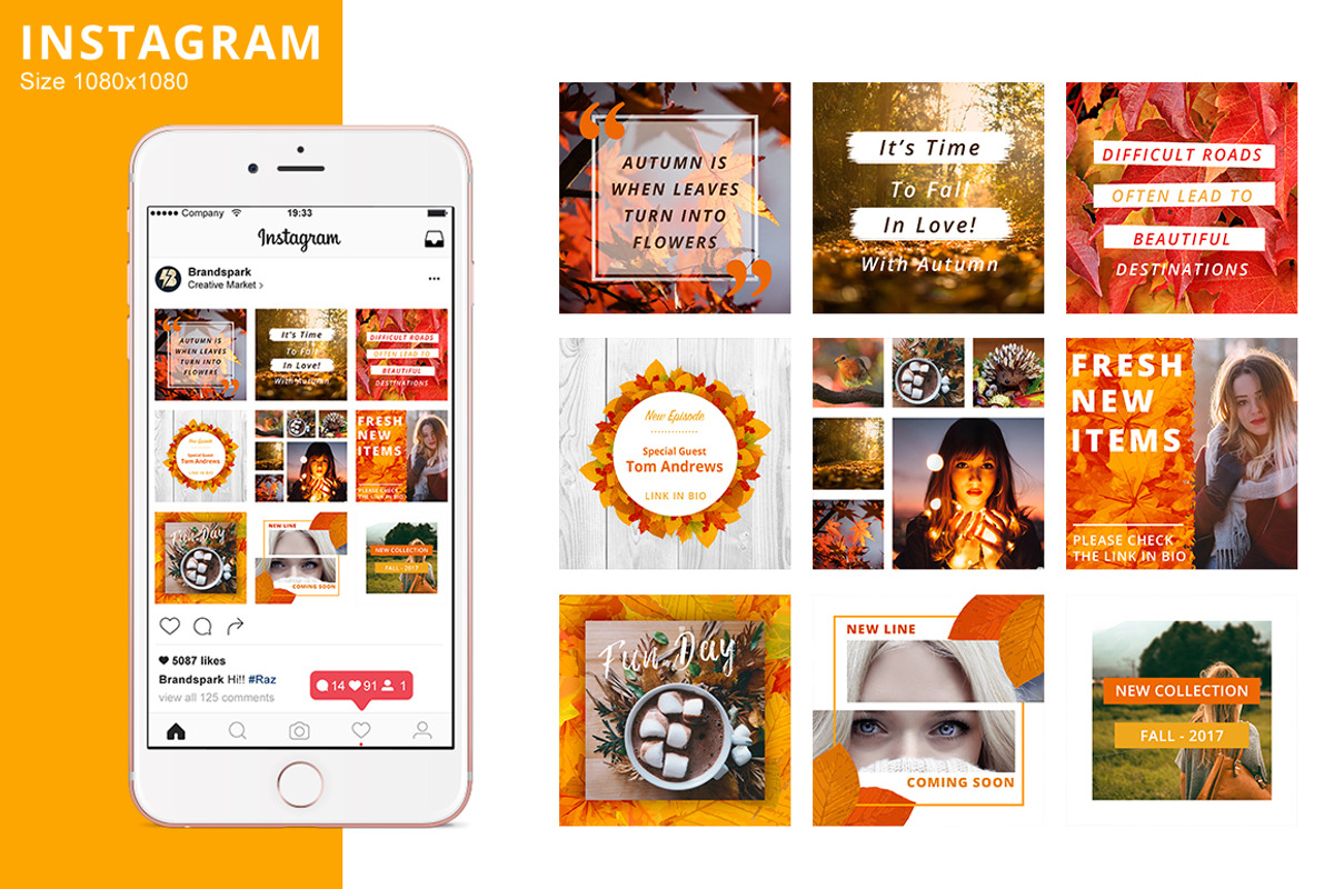 ANIMATED - Autumn Instagram Posts, a Social Media Template by Brandspark (Photo 6 of 9)