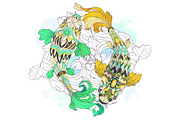Ethnic Collection: Carps, a Decorative Illustration by ArtoJoy (Thumbnail 5 of 6)