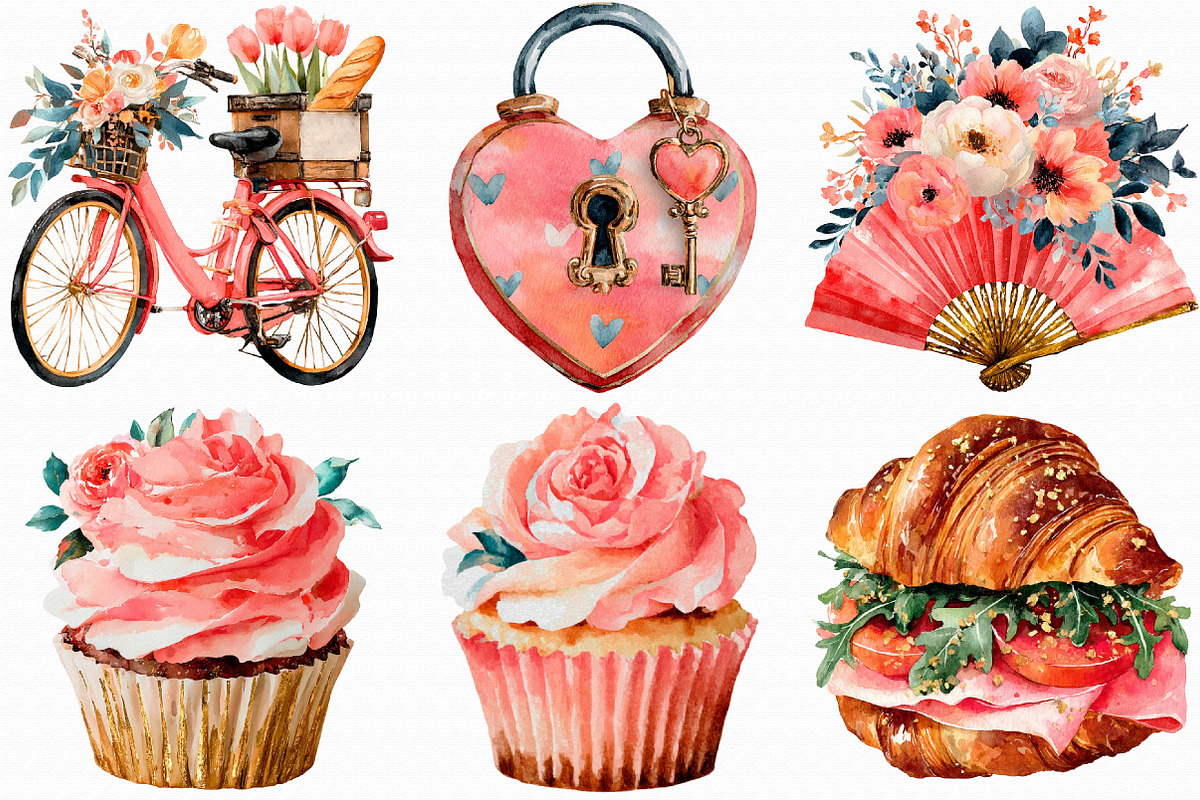 Watercolor Paris Clipart, an Illustration by Libby Wishes (Photo 6 of 7)