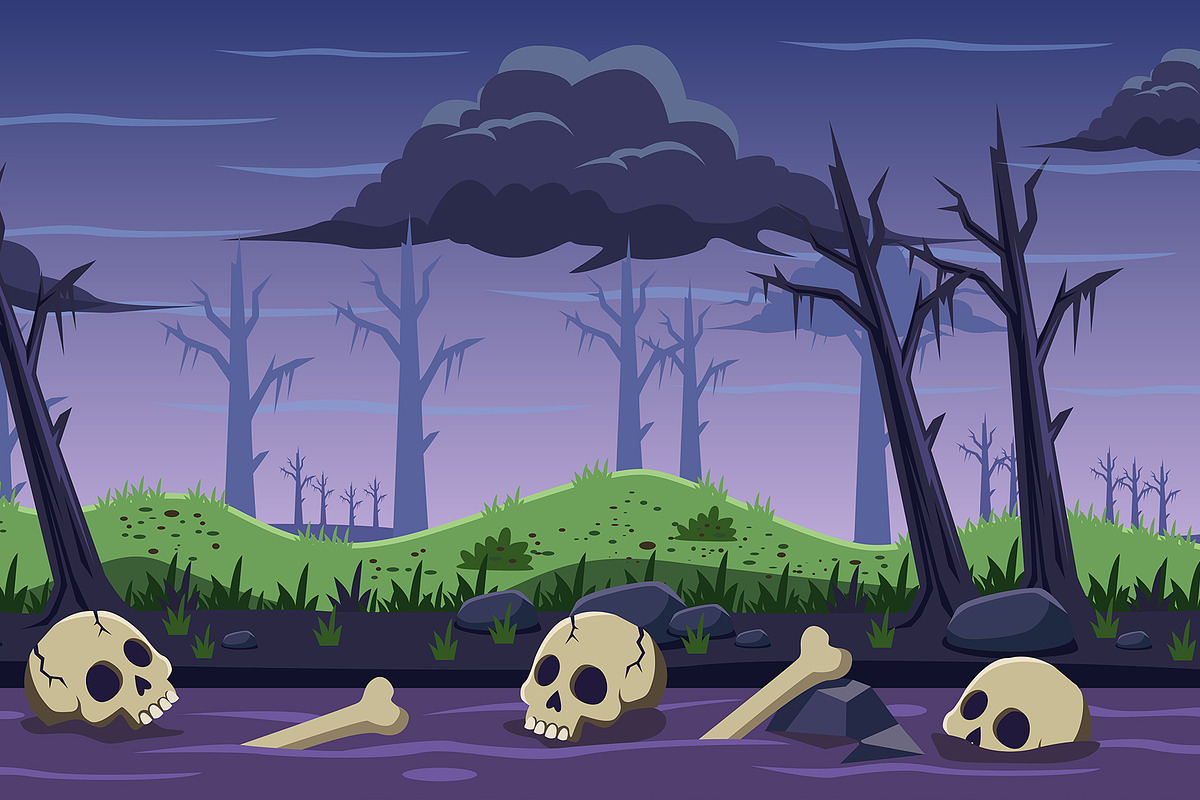 Spooky Dead Forest Game Background, a Decorative Illustration by Vowx Studios (Photo 3 of 3)