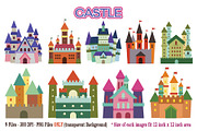 Castle Digital Clipart, an Object Illustration by Cozy Cat Design (Thumbnail 1 of 3)