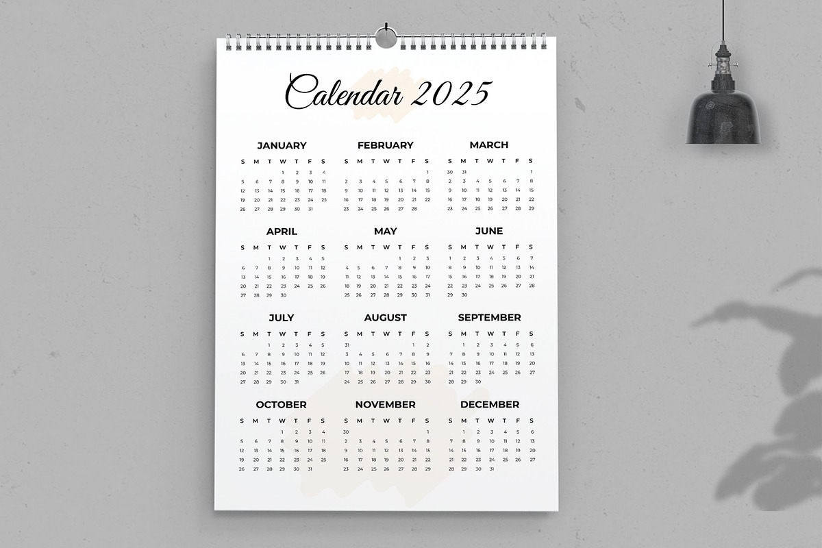 Minimal 2025 Calendar Layout, a Stationery Template by ContestDesign (Photo 2 of 2)