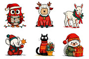 Christmas Animals Sublimation, an Illustration by CreationArt (Thumbnail 3 of 5)