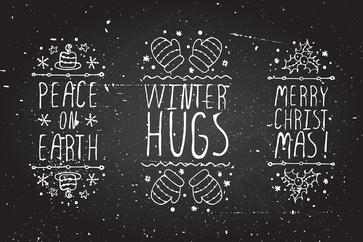 Handdrawn christmas badges, a Decorative Illustration by AV Design (Photo 4 of 4)