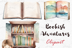 Bookish Adventures Clipart