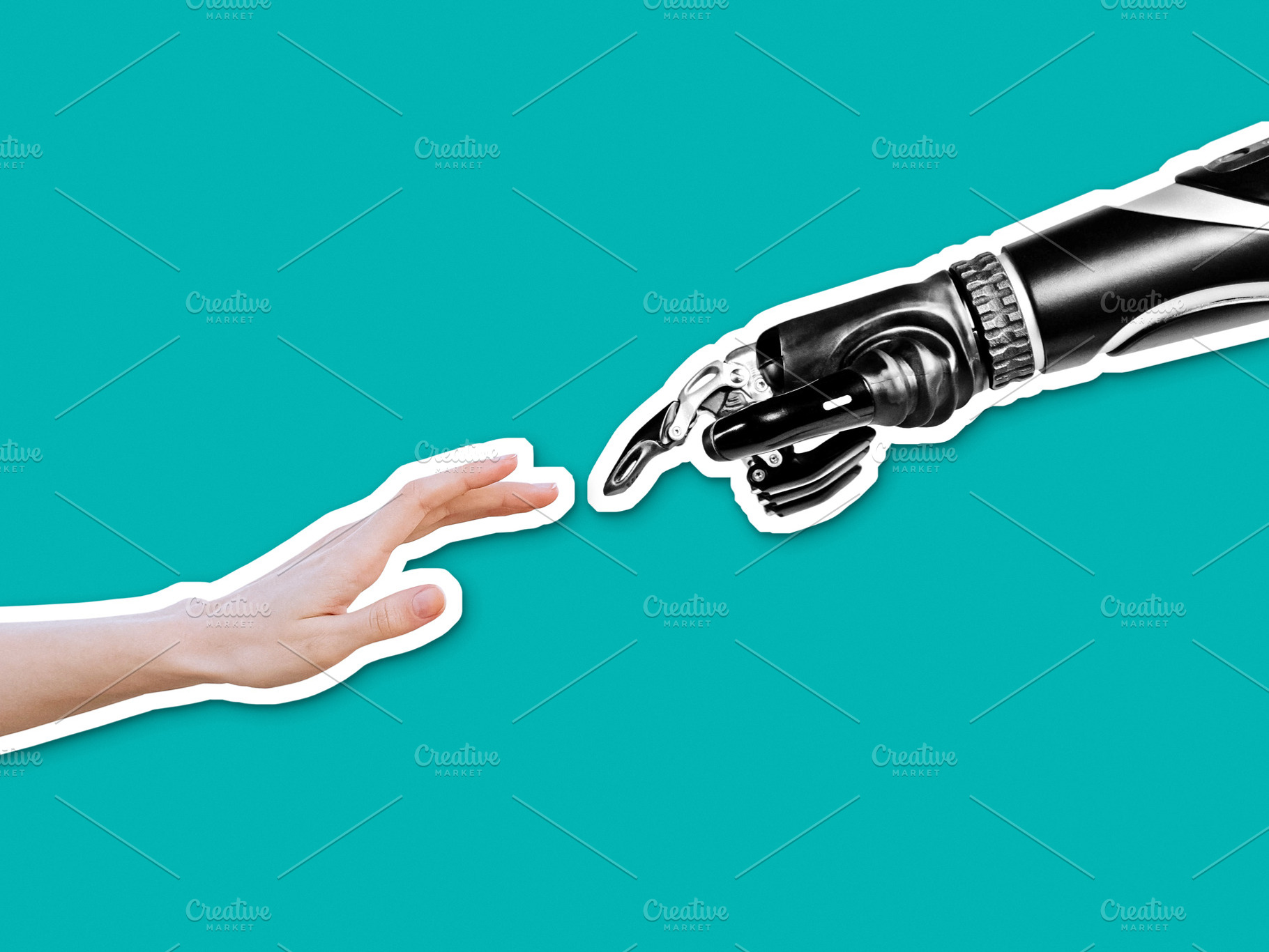 Robot touching female human hand, a Technology Photo by BOOCYS