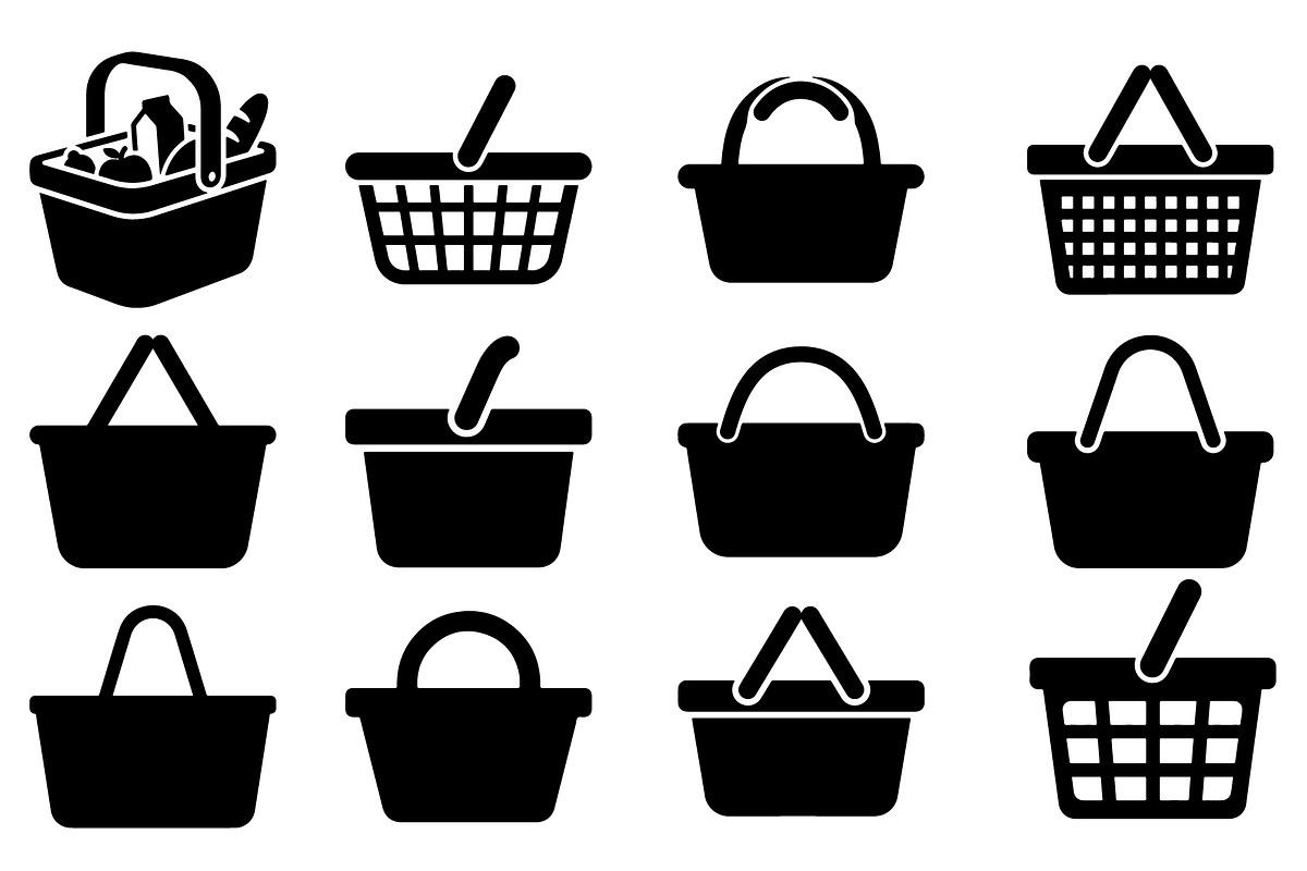 Shopping and Grocery Basket, an Object Illustration by jahid234 (Photo 1 of 13)