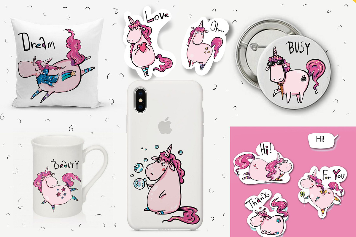 Magic Unicorns 18 stickers Rus+Eng, an Illustration by Zooza Art (Photo 3 of 4)