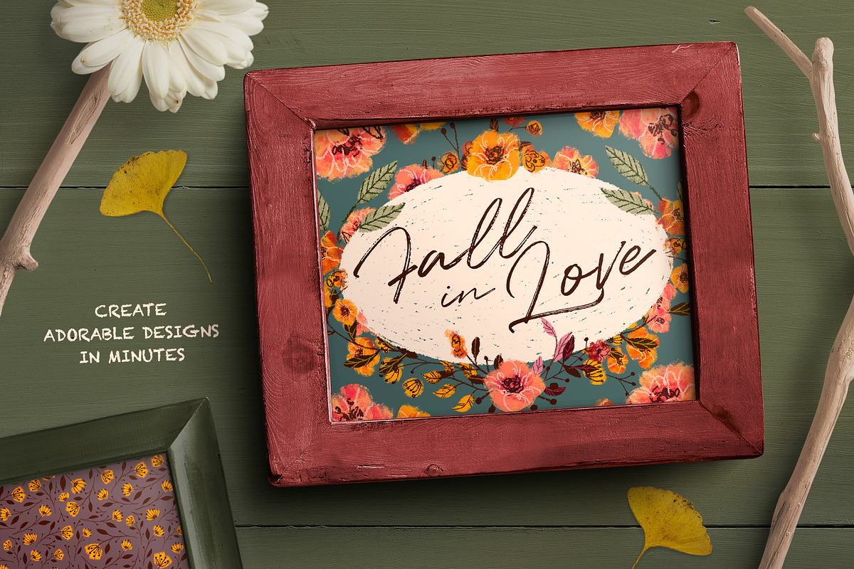 VVDS Pencil Fall Graphic Kit, a Decorative Illustration by Vintage Voyage Supply (Photo 2 of 9)