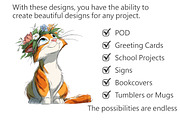 Quirky Cat Clipart, an Illustration by Pixels.Craft (Thumbnail 2 of 5)
