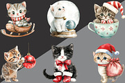 Christmas Kitten Clipart, an Illustration by Black Bird Studio (Thumbnail 3 of 6)