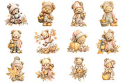 Whimsical Fall Autumn Teddy Bear, a Seasonal Illustration by CitraGraphics (Thumbnail 2 of 6)