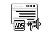 Adveritising Line Icon, an Outline Icon by Pexelpy (Thumbnail 1 of 2)
