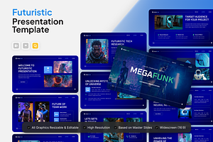 Megafunk - Futuristic Google Slide, a Presentation Template by Annora Studio