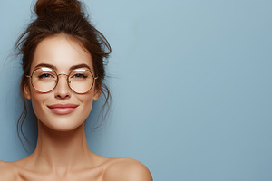Smiling young woman with glasses, a Person Photo by MistyDay