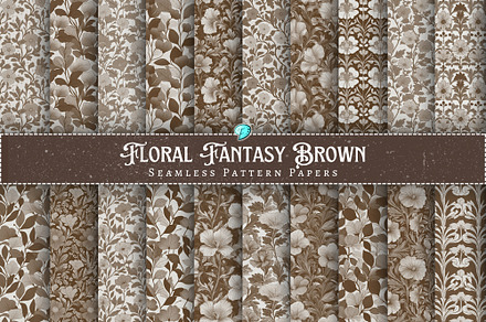 Floral Fantasy Brown Patterns