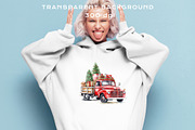 Christmas Truck Santa Winter Clipart, a Seasonal Illustration by Rabbit Heart (Thumbnail 7 of 10)