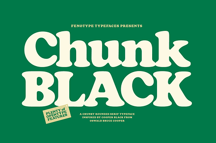 Chunk Black Retro Serif, a Serif Font by Fenotype