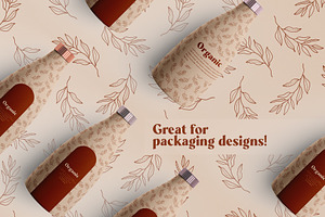 Floral & Leaves Seamless Patterns