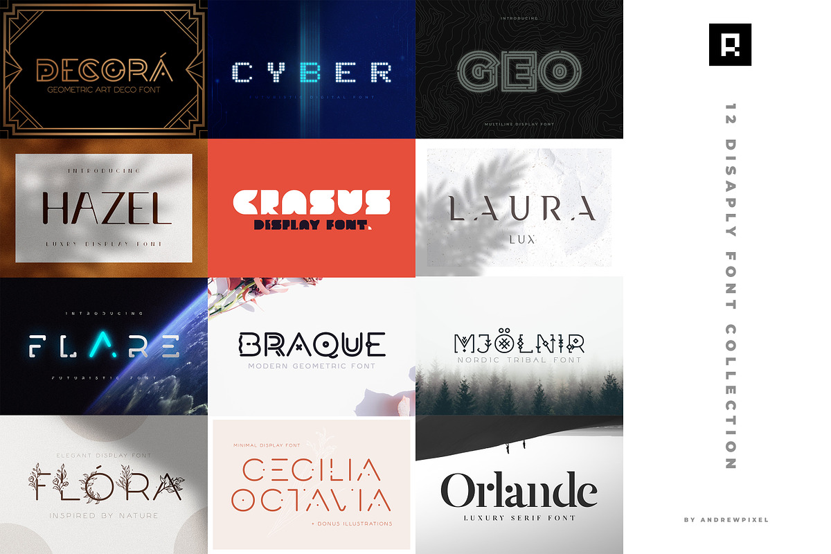 Unique Display Font Bundle, a Font by AndrewPixel (Photo 2 of 99)