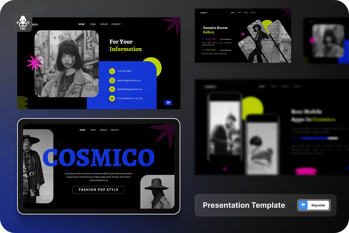 Cosmico - Fashion Pop Style Keynote, a Presentation Template by SquidPixey (Photo 1 of 6)