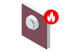 Smart Home Smoke Detector. Isometric, a Technology Illustration by Golden Sikorka