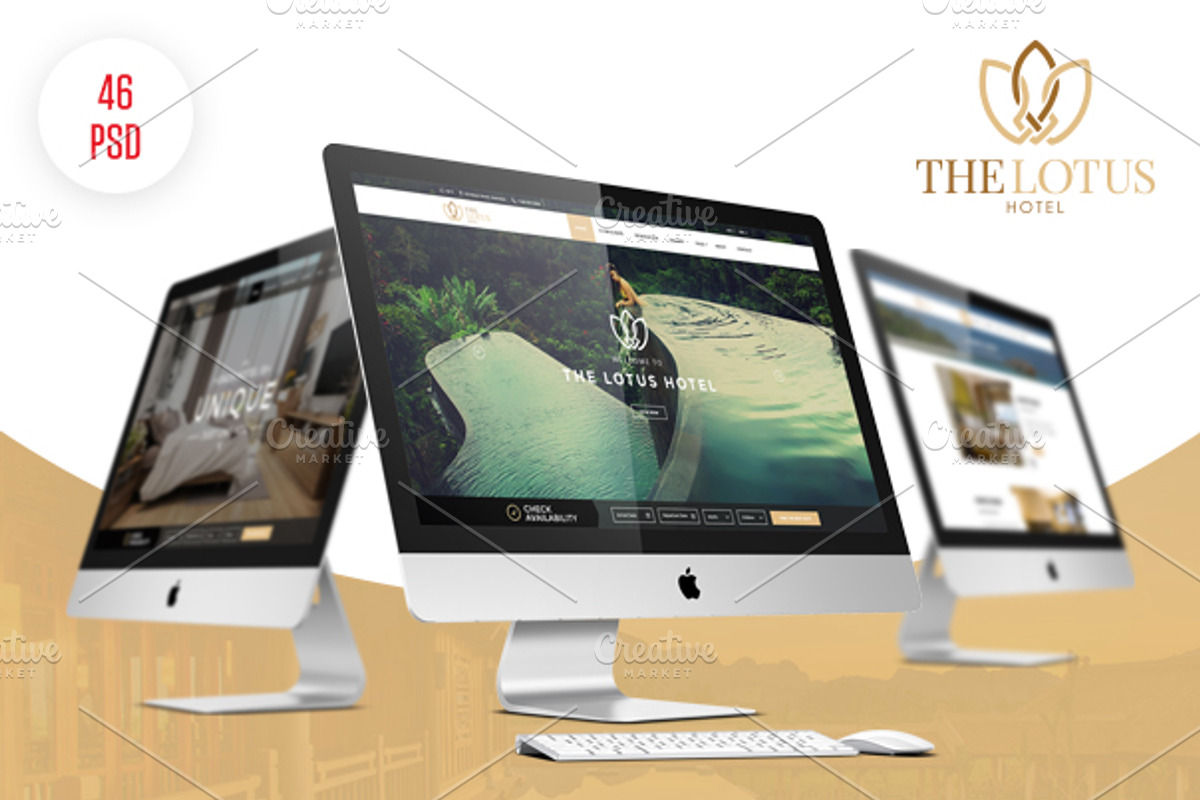 Lotus - Hotel Booking PSD Template, a Websites & App Template by EngoCreative.com (Photo 1 of 5)