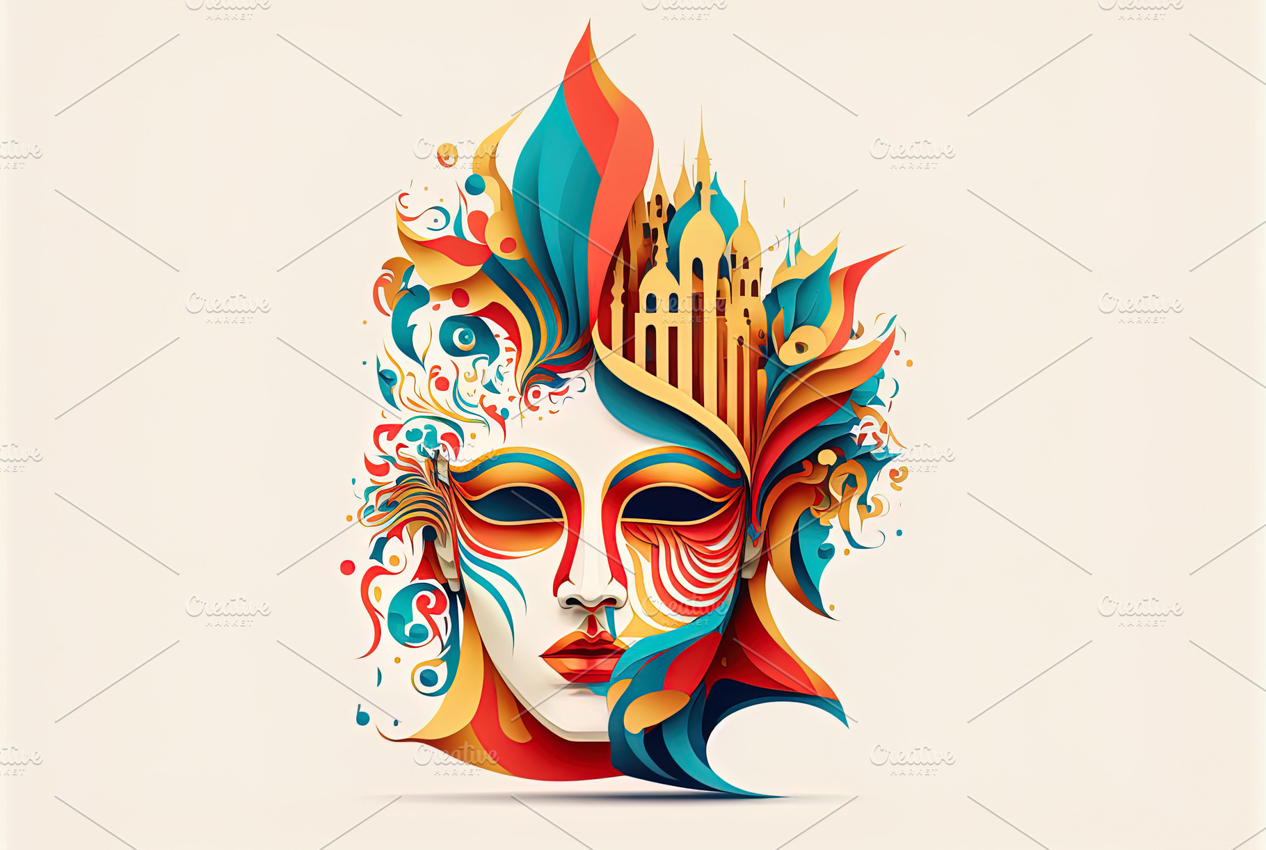 Festive Scene of Venice Carnival, an Abstract Photo by Shootdiem