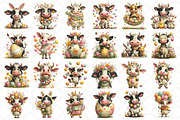 Whimsical Easter Cow Clipart, an Illustration by Black Bird Studio (Thumbnail 2 of 5)