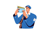 Postmen delivering letters, mail set, a Person Illustration by PaperTrident (Thumbnail 9 of 13)