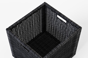 Rattan Basket Branas Black