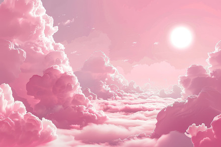 A sky painted in pink hues, scattere, a Photo by Iftikhar Alam