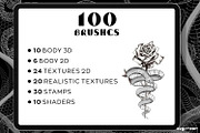 Snake Tattoo Brushes for Procreate, a Brush Add-On by svgocean (Thumbnail 3 of 10)
