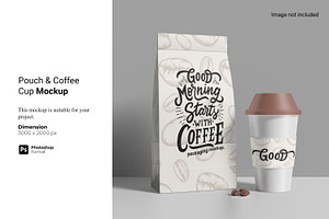 Pouch & Coffee Cup Mockup