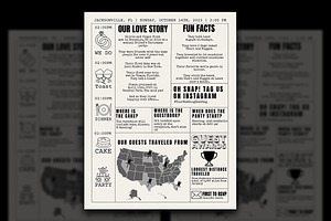 Newspaper Wedding Program Template