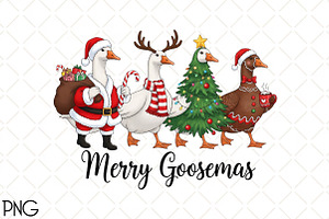 Funny Christmas Goose PNG, an Illustration by Black Bird Studio