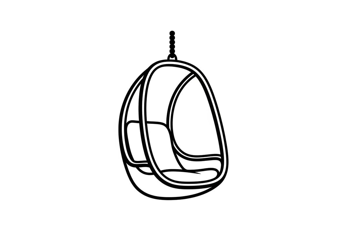 Hanging Egg Chair Silhouette Bundle, an Illustration by Designer_Momina (Photo 38 of 51)