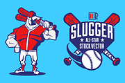 Slugger Stock Vector, a Sport Illustration by Claw Creative Co. (Thumbnail 1 of 2)