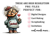 Whimsical Valentine Grandma Clipart, an Illustration by OK Design (Thumbnail 5 of 6)