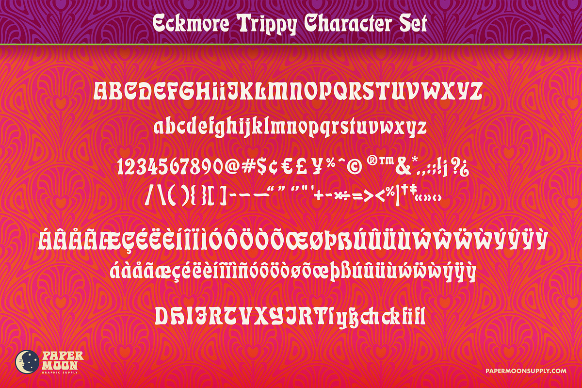 Eckmann & Eckmore Psychedelic Fonts, a Font by Paper Moon Graphic Supply (Photo 6 of 22)